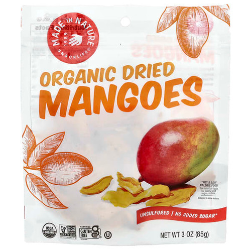 <img alt="Made in Nature, Organic Dried Mangoes, 3 oz (85 g)" title="Made in Nature, Organic Dried Mangoes, 3 oz (85 g),720379501105"
