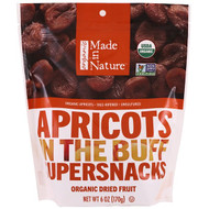 3 PACK of Made in Nature, Organic Dried Apricots, In The Buff Supersnacks, 6 oz (170 g)