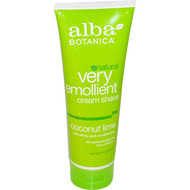 3 PACK of Alba Botanica Very Emollient Cream Shave Coconut Lime -- 8 fl oz