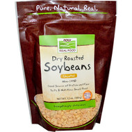 3 PACK of Now Foods, Real Food, Dry Roasted Soybeans, Unsalted, 12 oz (340 g)