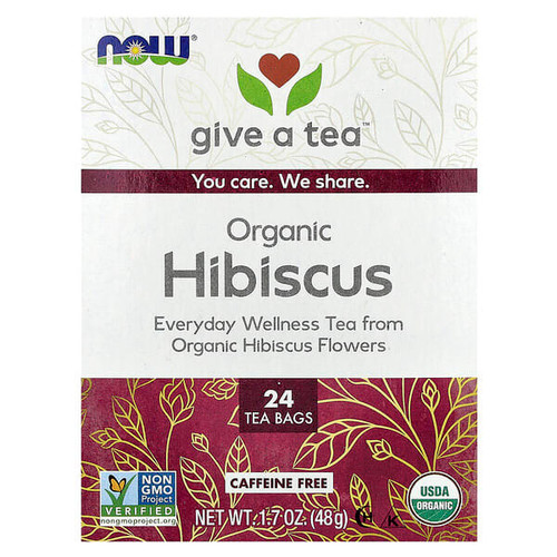 <img alt="NOW Foods, Organic Hibiscus Tea, Caffeine Free, 24 Tea Bags, 1.7 oz (48 g)" title="NOW Foods, Organic Hibiscus Tea, Caffeine Free, 24 Tea Bags, 1.7 oz (48 g),733739042385"