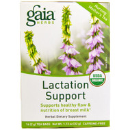 3 PACK of Gaia Herbs, Lactation Support, Caffeine-Free, 16 Tea Bags, 1.13 oz (32 g)