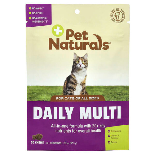 <img alt="Pet Naturals, Daily Multi, For Cats, All Sizes, 30 Chews, 1.32 oz (37.5 g)" title="Pet Naturals, Daily Multi, For Cats, All Sizes, 30 Chews, 1.32 oz (37.5 g),026664004079"