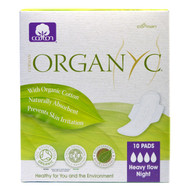 3 PACK of Organyc, Organic Cotton Pads, Heavy Flow, 10 Pads