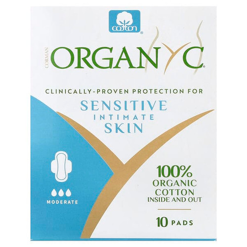 <img alt="Organyc, Organic Cotton Pads, Moderate Flow, 10 Pads" title="Organyc, Organic Cotton Pads, Moderate Flow, 10 Pads,8016867009942"
