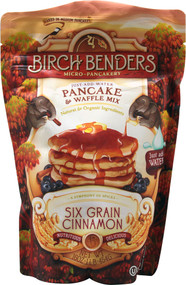 Birch Benders, Micro-Pancakery Pancake & Waffle Mix,  Six Grain Cinnamon - 16 oz