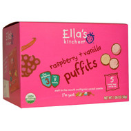 Ellas Kitchen, Raspberry + Vanilla Puffits, 5 Handy Bags, 1.06 oz (6 g) Each