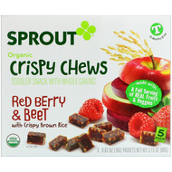 3 PACK OF Sprout Organic, Crispy Chews, Red Berry & Beet, 5 Packets, 0.63 oz (18 g) Each