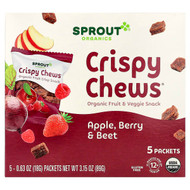 <img alt="Sprout Organics, Crispy Chews, Organic Fruit & Veggie Snack, 12 Months+, Apple, Berry & Beet, 5 Packets, 0.63 oz (18 g) Each" title="Sprout Organics, Crispy Chews, Organic Fruit & Veggie Snack, 12 Months+, Apple, Berry & Beet, 5 Packets, 0.63 oz (18 g) Each,818512015005"