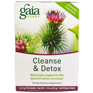 3 PACK of Gaia Herbs, Cleanse & Detox, Caffeine-Free, 16 Tea Bags, 1.13 oz (32 g)
