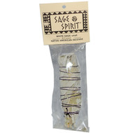 Sage Spirit, Native American Incense, White Sage, Small (4-5 Inches), 1 Smudge Wand