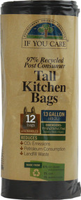 3 PACK of If You Care Tall Kitchen Bags with Handles 13 Gallon -- 12 Bags