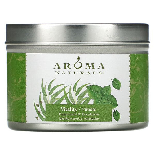 <img alt="Aroma Naturals, Soy VegePure, Travel Tin Candle, Vitality, Peppermint & Eucalyptus, 2.8 oz (79.38 g)" title="Aroma Naturals, Soy VegePure, Travel Tin Candle, Vitality, Peppermint & Eucalyptus, 2.8 oz (79.38 g),769360023615"