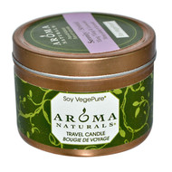 3 PACK of Aroma Naturals, Soy VegePure, Travel Candle, Serenity, Ylang Ylang & Lavender, 2.8 oz (79.38 g)