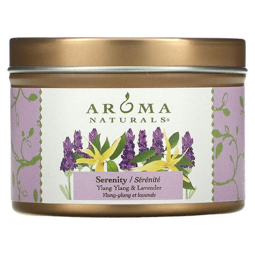<img alt="Aroma Naturals, Soy VegePure, Travel Candle, Serenity, Ylang Ylang & Lavender, 2.8 oz (79.38 g)" title="Aroma Naturals, Soy VegePure, Travel Candle, Serenity, Ylang Ylang & Lavender, 2.8 oz (79.38 g),769360023516"