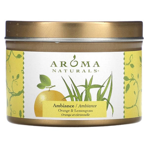 <img alt="Aroma Naturals, Soy VegePure, Travel Tin Candle, Ambiance, Orange & Lemongrass, 2.8 oz (79.38 g)" title="Aroma Naturals, Soy VegePure, Travel Tin Candle, Ambiance, Orange & Lemongrass, 2.8 oz (79.38 g),769360023318"