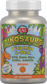 3 PACK of Kal Dinosaurs Vitamin C-Rex Orange -- 100 Chewables