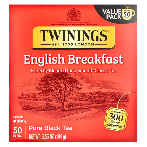 <img alt="Twinings, Pure Black Tea, English Breakfast, 50 Tea Bags, 3.53 oz (100 g)" title="Twinings, Pure Black Tea, English Breakfast, 50 Tea Bags, 3.53 oz (100 g),070177051150"