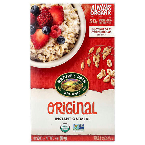 <img alt="Natures Path, Organic Instant Oatmeal, Original, 8 Packets, 14 oz (400 g)" title="Natures Path, Organic Instant Oatmeal, Original, 8 Packets, 14 oz (400 g),058449450016"