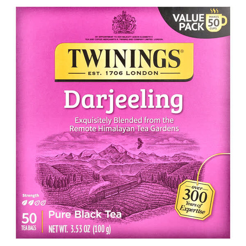 <img alt="Twinings, Pure Black Tea, Darjeeling, 50 Tea Bags, 3.53 oz (100 g)" title="Twinings, Pure Black Tea, Darjeeling, 50 Tea Bags, 3.53 oz (100 g),070177051143"