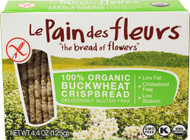 3 PACK of Le Pain des fleurs Organic Crispbread Gluten Free Buckwheat -- 4.41 oz