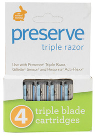 3 PACK of Preserve Triple Razor Cartridges -- 4 Cartridges