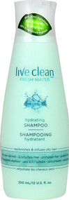3 PACK of Live Clean, Hydrating Shampoo, Fresh Water, 12 fl oz (350 ml)