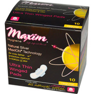 3 PACK of Maxim Hygiene Products, Ultra Thin Winged Pads, Natural Silver MaxION Technology, Regular, 10 Pads