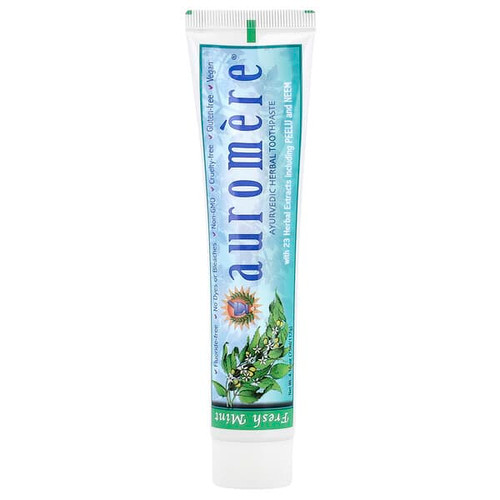 <img alt="Auromere, Ayurvedic Herbal Toothpaste, Fresh Mint, 4.16 oz (117 g)" title="Auromere, Ayurvedic Herbal Toothpaste, Fresh Mint, 4.16 oz (117 g),027275200041"