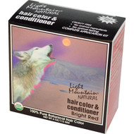 3 PACK of Light Mountain, Natural Hair Color and Conditioner, Bright Red, 4 oz (113 g)