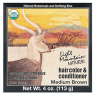 <img alt="Light Mountain, Natural Hair Color & Conditioner, Medium Brown, 4 oz (113 g)" title="Light Mountain, Natural Hair Color & Conditioner, Medium Brown, 4 oz (113 g),077014100057"