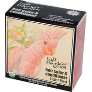 3 PACK of Light Mountain, Organic Natural Hair Color & Conditioner, Light Red, 4 oz (113g)