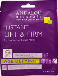 3 PACK of Andalou Naturals, Instant Lift & Firm, Hydro Serum Facial Mask, Age Defying, 1 Single Use Fiber Sheet Mask, .6 fl oz (18 ml)