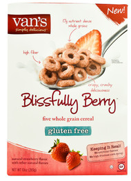 Vans Natural Foods, Gluten Free Five Whole Grain Cereal,  Blissfully Berry - 10 oz