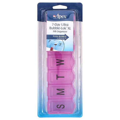 <img alt="3 PACK of Apex, 7-Day Ultra Bubble-Lok Pill Organizer, XL, 1 Pill Case" title="3 PACK of Apex, 7-Day Ultra Bubble-Lok Pill Organizer, XL, 1 Pill Case,076855700853"