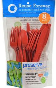 Preserve Reusable Utensils 8 Sets Pepper Red - 24 Utensils