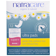 3 PACK of Natracare, Ultra Pads, Organic Cotton Cover, Super+, 12 Pads