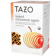 3 PACK of Tazo Teas, Organic Baked Cinnamon Apple, Herbal Tea, Caffeine-Free, 20 Filterbags, 1.76 oz (50 g)