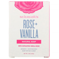 Schmidts Naturals, Natural Soap, Rose + Vanilla, 5 oz (142 g) (Discontinued Item)