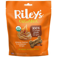 Rileys Organics, Dog Treats, Large Bone, Peanut Butter & Molasses Recipe, 5 oz (142 g)