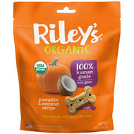 Rileys Organics, Dog Treats, Large Bone, Pumpkin & Coconut Recipe, 5 oz (142 g)
