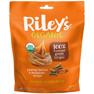 Rileys Organics, Dog Treats, Small Bone, Peanut Butter & Molasses Recipe, 5 oz (142 g)