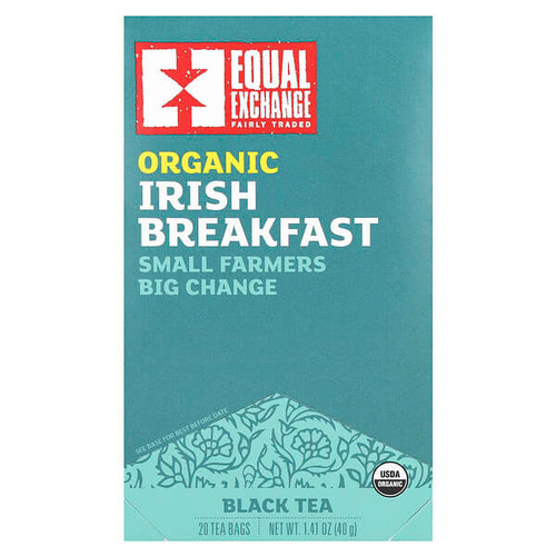 <img alt="Equal Exchange, Organic Irish Breakfast, Black Tea, 20 Tea Bags, 1.41 oz (40 g)" title="Equal Exchange, Organic Irish Breakfast, Black Tea, 20 Tea Bags, 1.41 oz (40 g),745998500209"