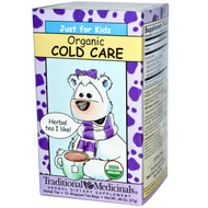 Traditional Medicinals, Just for Kids, Organic Cold Care, Naturally Caffeine Free Herbal Tea, 18 Tea Bags, .96 oz (27 g)