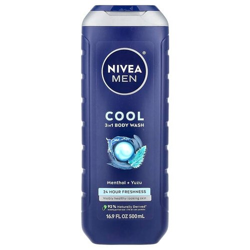 <img alt="Nivea, Men, Cool 3 in 1 Body Wash, Menthol & Yuzu, 16.9 fl oz (500 ml)" title="Nivea, Men, Cool 3 in 1 Body Wash, Menthol & Yuzu, 16.9 fl oz (500 ml),072140810634"