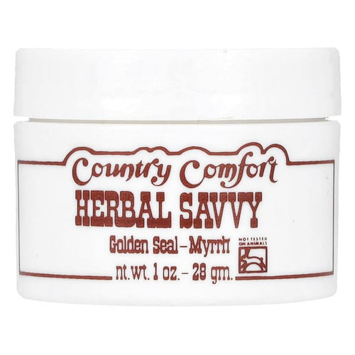 <img alt="Country Comfort, Herbal Savvy, Golden Seal-Myrrh, 1 oz (28 g)" title="Country Comfort, Herbal Savvy, Golden Seal-Myrrh, 1 oz (28 g),029992001130"