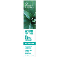 3 PACK of Desert Essence, Tea Tree Oil & Neem Toothpaste, Wintergreen, 6.25 oz (176 g)