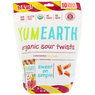 3 PACK OF YumEarth, Organic Sour Twists, Watermelon Lemonade, 10 Snack Packs, 0.7 oz (19.8 g) Each