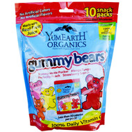 YumEarth, Gummy Bears, Assorted  Flavors, 12 Snack Packs, 0.7 oz (19.8 g) Each