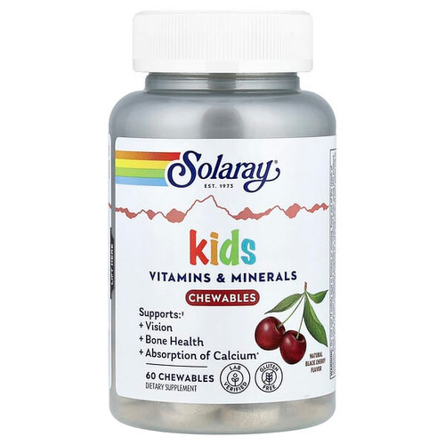 <img alt="Solaray, Kids Vitamins & Minerals Chewable, Natural Black Cherry, 60 Chewables" title="Solaray, Kids Vitamins & Minerals Chewable, Natural Black Cherry, 60 Chewables,076280047967"